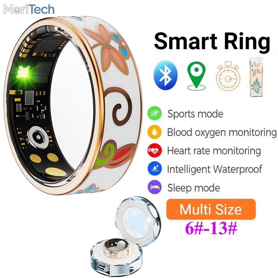 Smart Ring Step Calorie Fitness Monitor - MoriTech China Enamel Gold Smart Ring