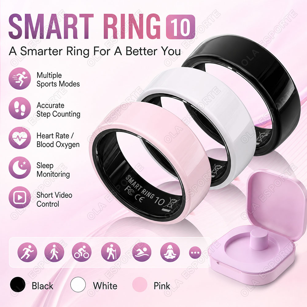 Smart Ring Step Calorie Fitness Monitor - 2026 New Ceramic Smart Ring Sleep