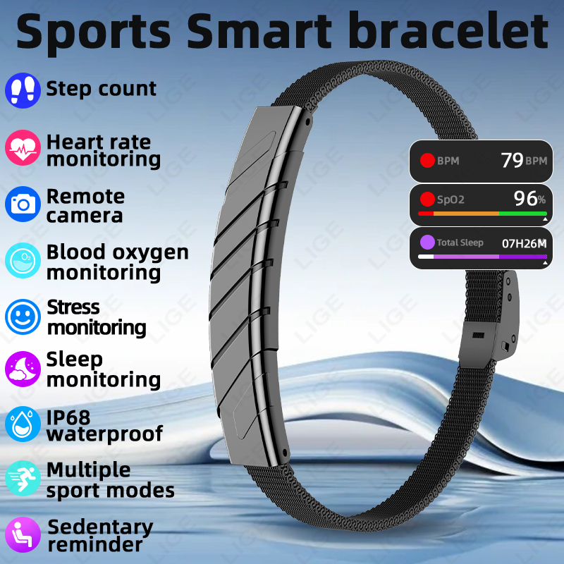 Smart Ring Step Calorie Fitness Monitor - LIGE Casual Smart Bracelet Fitness Tracker