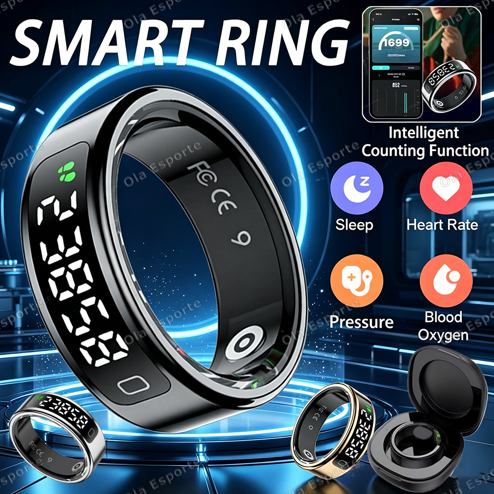 Smart Ring Health Tracker Heart Rate Sleep - New Count Smart Ring Charging Case