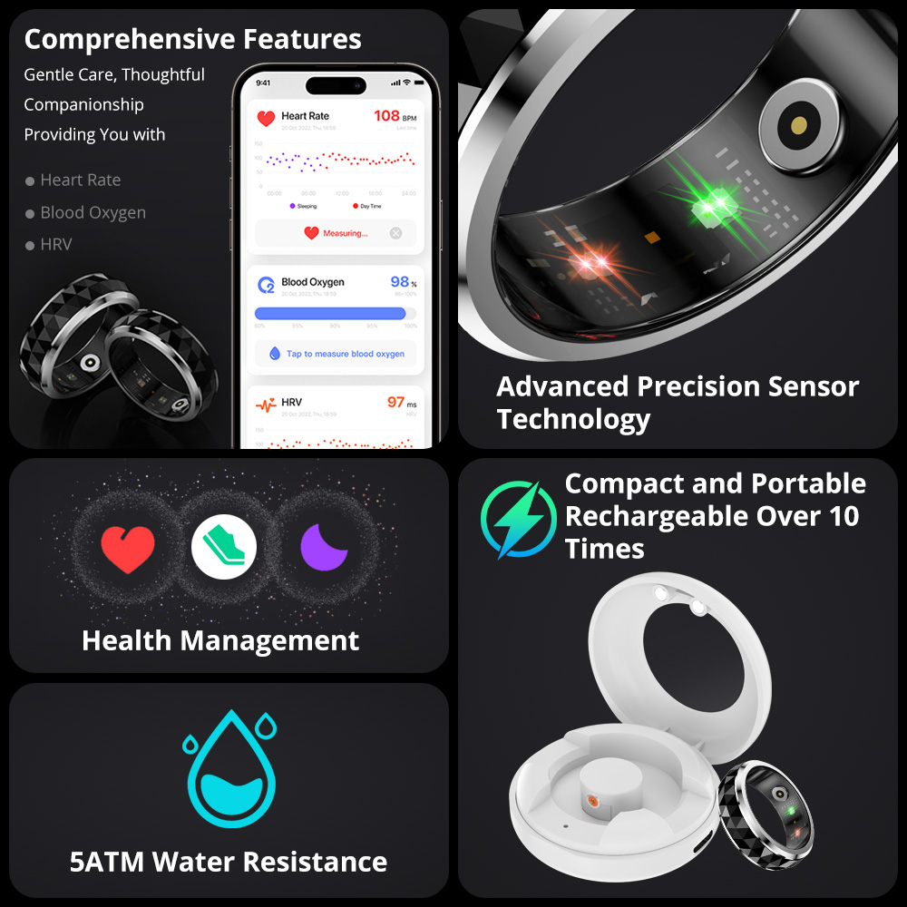 2024 COLMI R11 Smart Ring, Fid - Smart Ring Health Tracker Heart Rate Sleep recension och pris