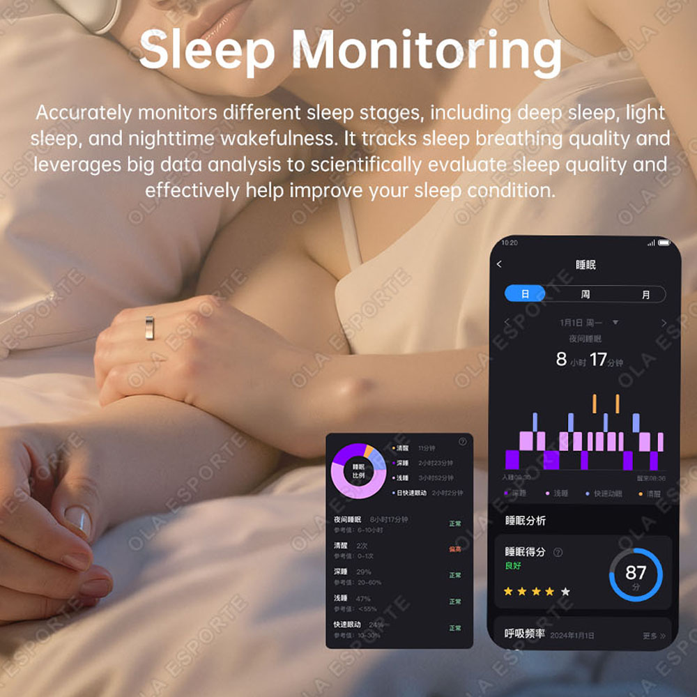 Upgraded Vibration Reminder Sm - Smart Ring Health Tracker Heart Rate Sleep recension och pris
